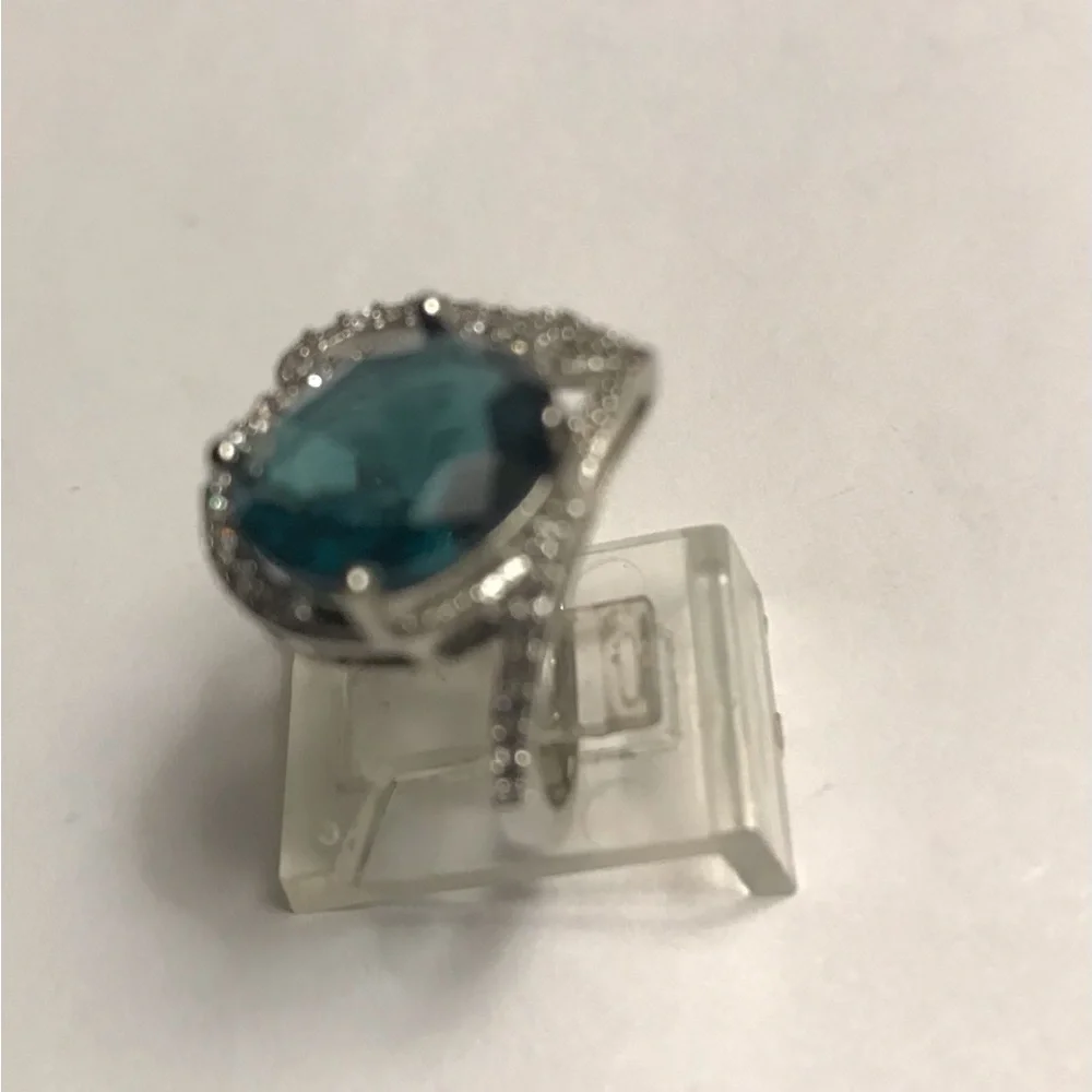London Blue Topaz Stamped 925 Sterling Silver Ring